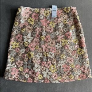 LOFT Floral Embroidered Skirt - Brand New with Tags